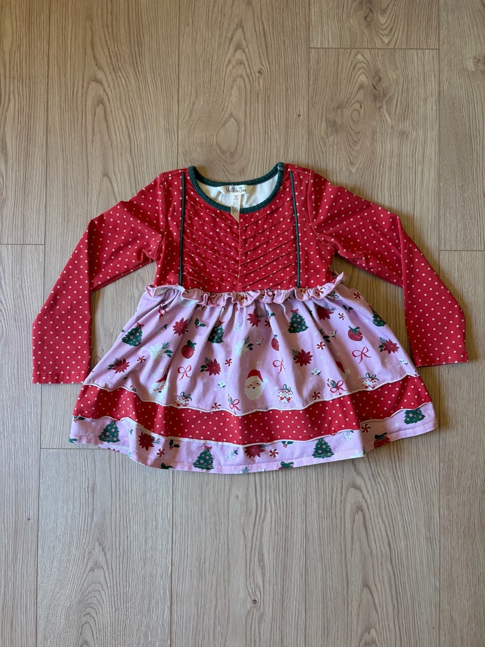 Matilda Jane Girls Red and Pink Holiday Tiered Long Sleeve Top